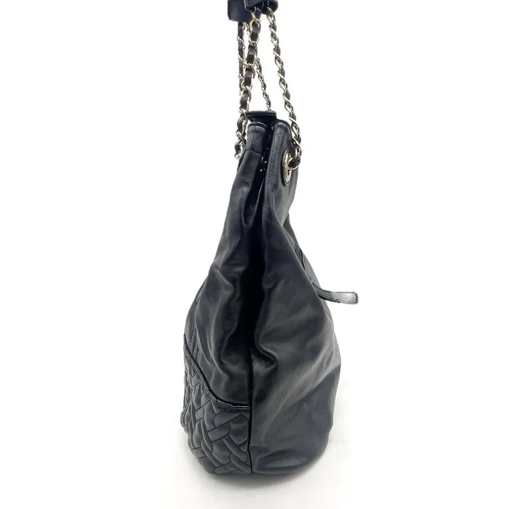 Big Buddha Black Hobo Shoulder Bag Chain Strap Faux Leather Large Slouchy Purse